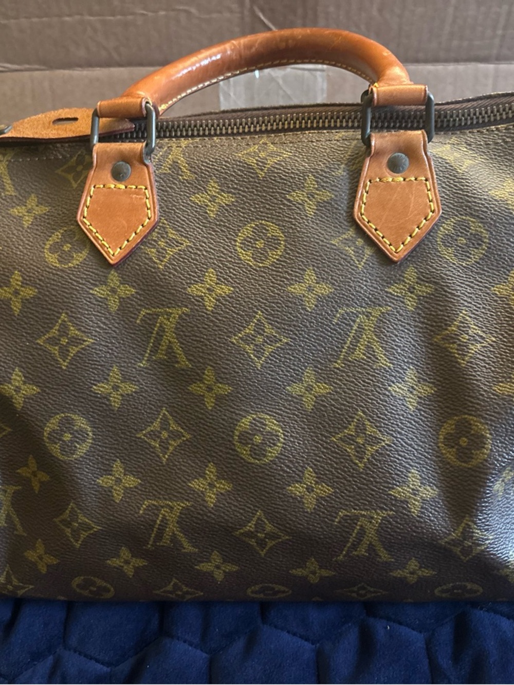 Louis Vuitton Monogram Canvas Satchel - Brown with Tan Trim